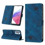 For Samsung Galaxy A73 5G Skin-feel Embossed Leather Phone Case(Blue)