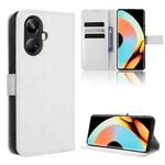 For Realme 10 Pro+ Diamond Texture Leather Phone Case(White)