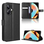 For Realme 10 Pro+ Diamond Texture Leather Phone Case(Black)
