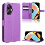 For Realme 10 Pro+ Diamond Texture Leather Phone Case(Purple)