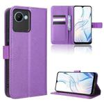 For Realme C30 / C30s Foreign Diamond Texture Leather Phone Case(Purple)