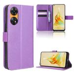 For OPPO Reno8 T 4G Diamond Texture Leather Phone Case(Purple)