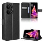 For OPPO Reno9 Pro+ 5G Diamond Texture Leather Phone Case(Black)