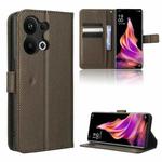 For OPPO Reno9 Pro+ 5G Diamond Texture Leather Phone Case(Brown)