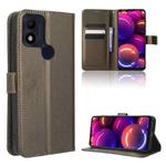 For TCL 305i Diamond Texture Leather Phone Case(Brown)