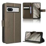 For Google Pixel 7a Diamond Texture Leather Phone Case(Brown)