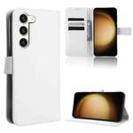 For Samsung Galaxy S23+ 5G Diamond Texture Leather Phone Case(White)