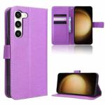 For Samsung Galaxy S23+ 5G Diamond Texture Leather Phone Case(Purple)