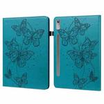 For Lenovo Pad Pro 2022 11.2 inch / Tab P11 Pro Gen 2 Embossed Butterfly Pattern Leather Tablet Case(Blue)