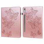 For Lenovo Pad Pro 2022 11.2 inch / Tab P11 Pro Gen 2 Embossed Butterfly Pattern Leather Tablet Case(Pink)