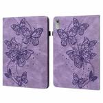 For Lenovo Pad Plus 2023 11.5 inch / Tab P11 Gen 2 Embossed Butterfly Pattern Leather Tablet Case(Purple)