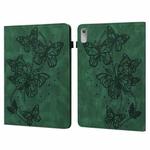 For Lenovo Pad Plus 2023 11.5 inch / Tab P11 Gen 2 Embossed Butterfly Pattern Leather Tablet Case(Green)