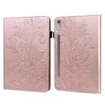 For Lenovo Pad Pro 2022 11.2 inch / Tab P11 Pro Gen 2 Lace Flower Embossing Pattern Leather Tablet Case(Gold)