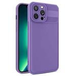 For iPhone 13 Pro Max Twill Texture TPU Shockproof Phone Case(Purple)