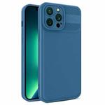 For iPhone 13 Pro Max Twill Texture TPU Shockproof Phone Case(Blue)