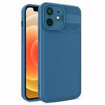 For iPhone 12 Twill Texture TPU Shockproof Phone Case(Blue)