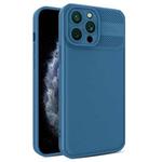 For iPhone 11 Pro Max Twill Texture TPU Shockproof Phone Case(Blue)