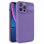 For iPhone X / XS Twill Texture TPU Shockproof Phone Case(Purple)