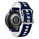 20mm Universal TPU Litchi Texture Leather Watch Band(Blue White)