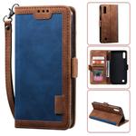 For Galaxy A01 Retro Splicing Horizontal Flip Leather Case with Card Slots & Holder & Wallet(Blue)