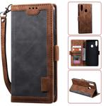 For Galaxy A20s Retro Splicing Horizontal Flip Leather Case with Card Slots & Holder & Wallet(Grey)
