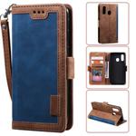 For Galaxy A40 Retro Splicing Horizontal Flip Leather Case with Card Slots & Holder & Wallet(Blue)