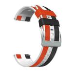 22mm Universal Three-color Silicone Leather Watch Band(Black White Red)