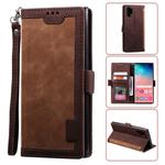 For Galaxy Note 10 Pro Retro Splicing Horizontal Flip Leather Case with Card Slots & Holder & Wallet(Brown)