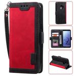 For Galaxy S9 Plus Retro Splicing Horizontal Flip Leather Case with Card Slots & Holder & Wallet(Red)