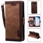 For Galaxy S10 Retro Splicing Horizontal Flip Leather Case with Card Slots & Holder & Wallet(Brown)