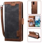 For Galaxy S20 Plus Retro Splicing Horizontal Flip Leather Case with Card Slots & Holder & Wallet(Grey)