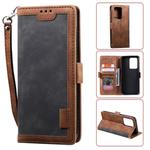 For Galaxy S20 Ultra Retro Splicing Horizontal Flip Leather Case with Card Slots & Holder & Wallet(Black)