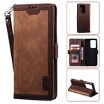 For Galaxy S20 Ultra Retro Splicing Horizontal Flip Leather Case with Card Slots & Holder & Wallet(Brown)