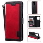 For Galaxy S20 Ultra Retro Splicing Horizontal Flip Leather Case with Card Slots & Holder & Wallet(Red)