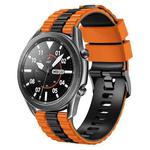 22mm Universal Ocean Style Silicone Two Color Watch Band(Orange Black)