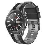 22mm Universal Ocean Style Silicone Two Color Watch Band(Black Grey)