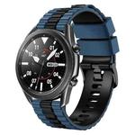 22mm Universal Ocean Style Silicone Two Color Watch Band(Midnight Blue Black)