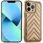 For iPhone 13 Pro Suteni Plating Leather Soft TPU Phone Case(Gold)