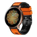 20mm Universal Two Color Silicone Watch Band(Orange Black)