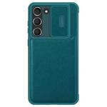 For Samsung Galaxy S23 5G NILLKIN QIN Series Pro Sliding Camera Cover Design Leather Phone Case(Green)