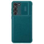 For Samsung Galaxy S23+ 5G NILLKIN QIN Series Pro Sliding Camera Cover Design Leather Phone Case(Green)