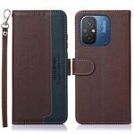 For Xiaomi Redmi 12C / Redmi 11A KHAZNEH Litchi Texture Leather RFID Phone Case(Brown)