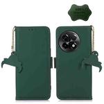 For OnePlus Ace 2 5G / 11R 5G Genuine Leather Magnetic RFID Leather Phone Case(Green)
