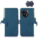 For OnePlus Ace 2 5G / 11R 5G Genuine Leather Magnetic RFID Leather Phone Case(Blue)