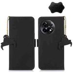 For OnePlus Ace 2 5G / 11R 5G Genuine Leather Magnetic RFID Leather Phone Case(Black)