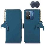 For Xiaomi Redmi 12C / Redmi 11A Genuine Leather Magnetic RFID Leather Phone Case(Blue)