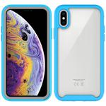 For iPhone X Starry Sky Solid Color Series Shockproof PC + TPU Protective Case(Light Blue)