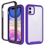 For iPhone 11 Starry Sky Solid Color Series Shockproof PC + TPU Protective Case(Purple)
