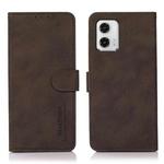 For Motorola Moto G73 5G KHAZNEH Matte Texture Leather Phone Case(Brown)