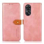 For OPPO Reno8 T 4G KHAZNEH Dual-color Cowhide Texture Flip Leather Phone Case(Rose Gold)